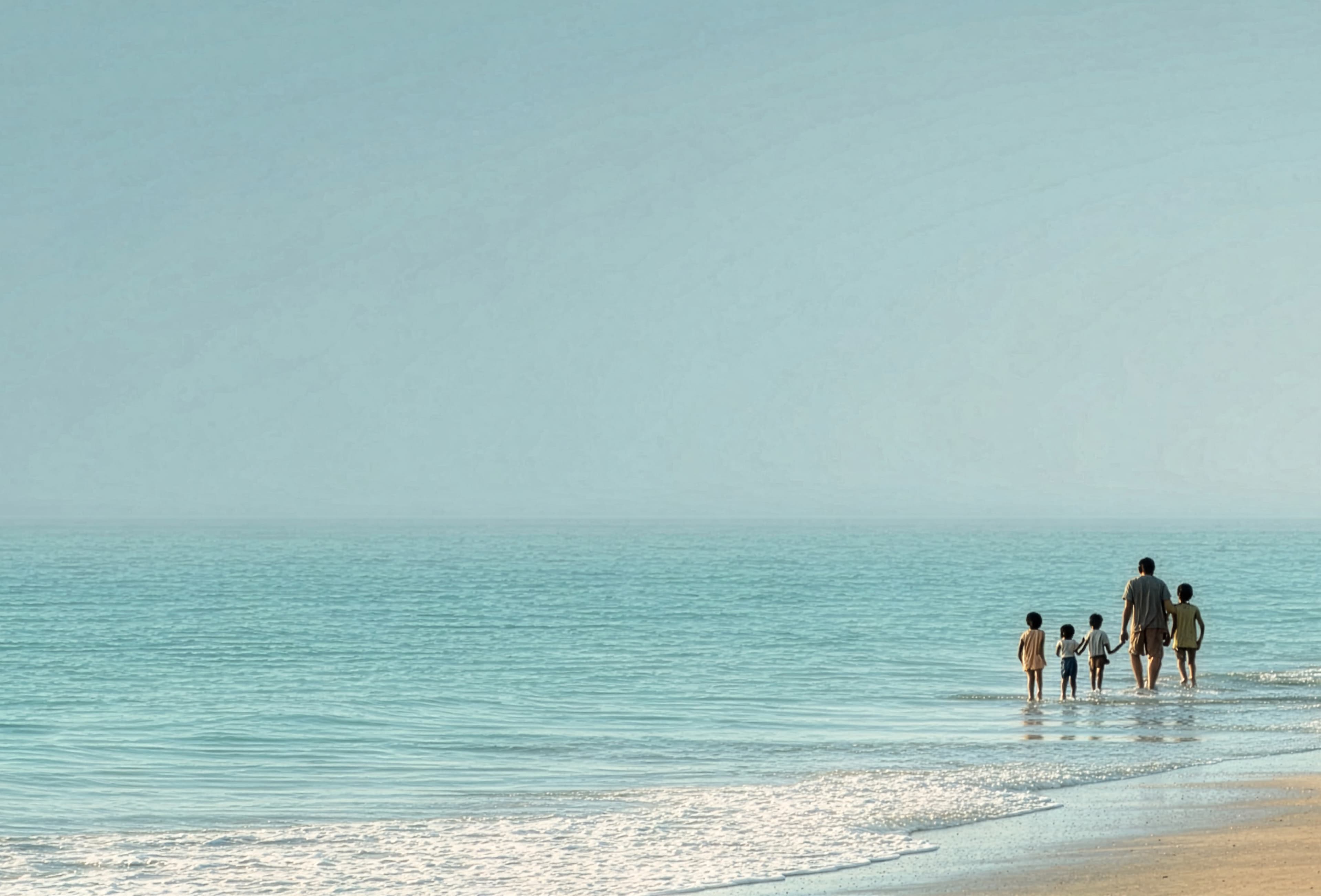 Family at the ocean